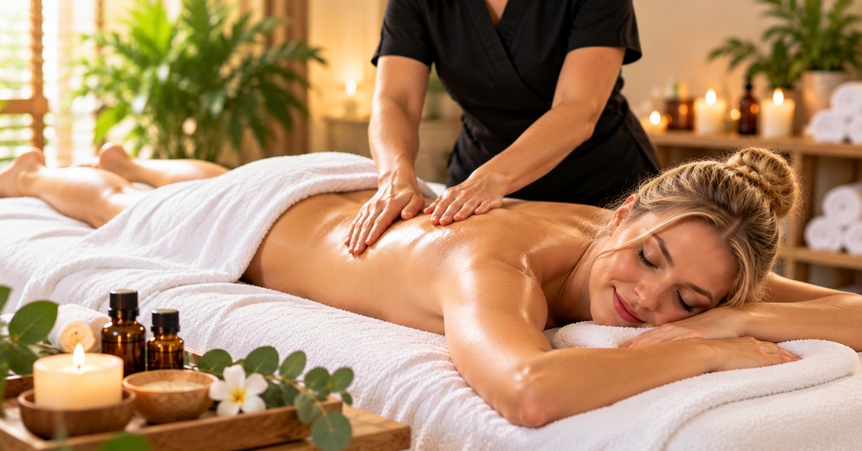 Full body massage session in a professional massage setting